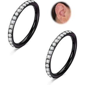 20G 18G 16G Nose Rings Hoops Surgical Steel CZ Hinged Segment Rings Septum Nose Hoops Conch Helix Tragus Cartilage Snug Daith Rook Lobe Piercing Jewelry 6mm 8mm 10mm in Saudi Arabia