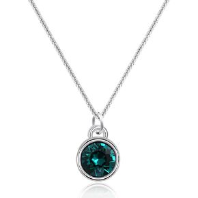 Silver Aquamarine Circle Pendant Necklace Blue Stone Necklace Handmade Aquamarine Necklaces for Women Aquamarine Jewelry in Saudi Arabia