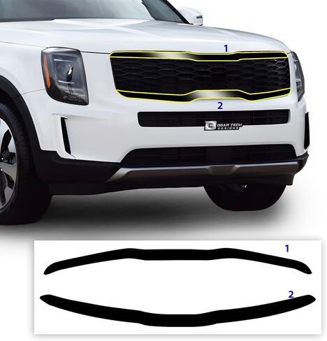 استبدال تراكب حافة الكروم من BOGAR TECH DESIGNS متوافق مع Kia Telluride 2023-2025، أسود لامع in Saudi Arabia