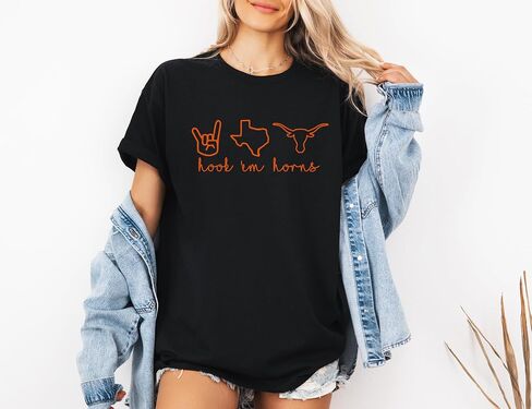 Hook Em Horns Shirt, Texas Shirt, Texas Sweatshirt Multicolor in Saudi Arabia