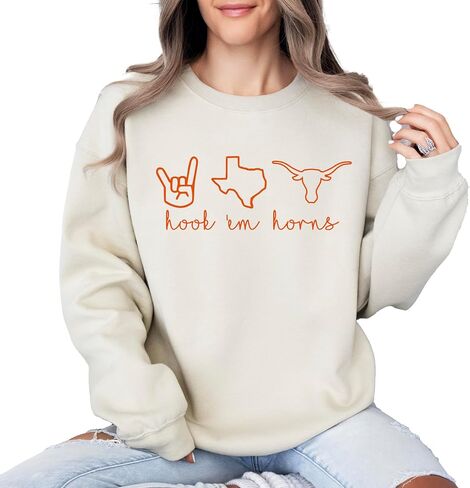 Hook Em Horns Shirt, Texas Shirt, Texas Sweatshirt Multicolor in Saudi Arabia