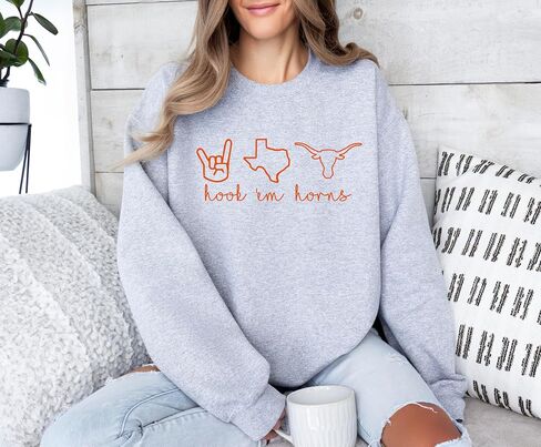Hook Em Horns Shirt, Texas Shirt, Texas Sweatshirt Multicolor in Saudi Arabia