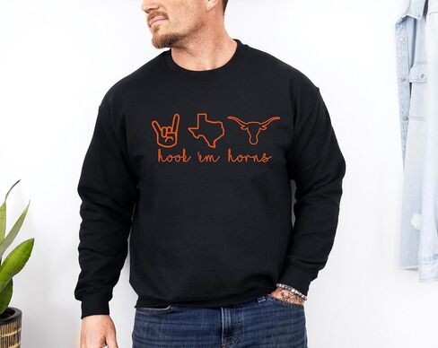 Hook Em Horns Shirt, Texas Shirt, Texas Sweatshirt Multicolor in Saudi Arabia