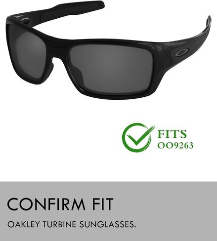 Raydi Polycarbonate Replacement Lenses & Nosepads for Oakley Turbine OO9263 Rectangular Sunglasses in Kuwait