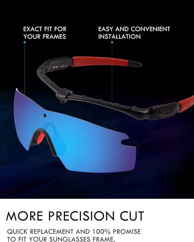 Raydi Polycarbonate Replacement Lenses & Nosepads for Oakley Turbine OO9263 Rectangular Sunglasses in Kuwait