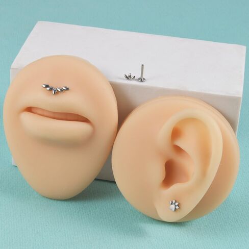 Stainless Steel Cartilage Stud Earrings 16G Flower Leaf Lip Rings Labret Monroe Studs Conch Helix Tragus Flat Back Earrings Studs Body Piercing Jewelry for Women in Saudi Arabia