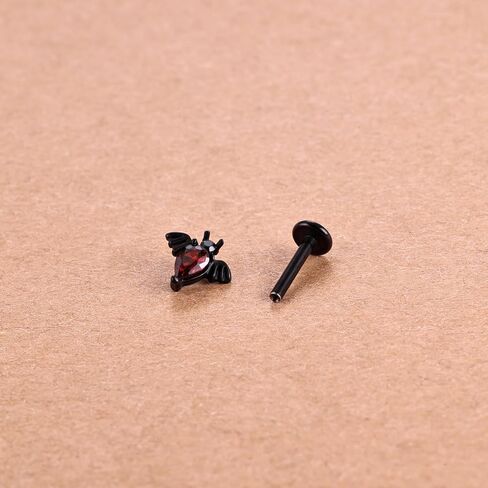 مجوهرات الجسم للهالوين - 8 قطع أقراط الخفافيش والعنكبوت 16 جرام من الفولاذ المقاوم للصدأ 316L ملولبة داخليًا بظهر مسطح - ثقب غضروف الزنمة الحلزونية للسيدات in Kuwait