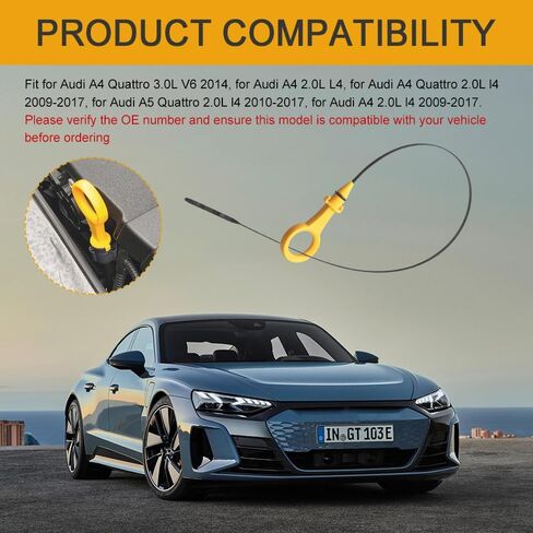 Engine Oil Dipstick, Oil Dipstick Replacement, Automotive Fluid Level Indicator Dip Stick Part, Car Accessories Compatible with Audi A4 A5 Quattro with 2.0T Engine, Replaces OEM#06J115611F in Saudi Arabia