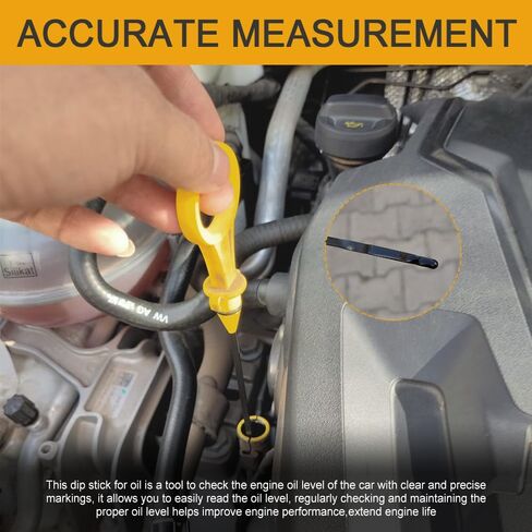 Engine Oil Dipstick, Oil Dipstick Replacement, Automotive Fluid Level Indicator Dip Stick Part, Car Accessories Compatible with Audi A4 A5 Quattro with 2.0T Engine, Replaces OEM#06J115611F in Saudi Arabia
