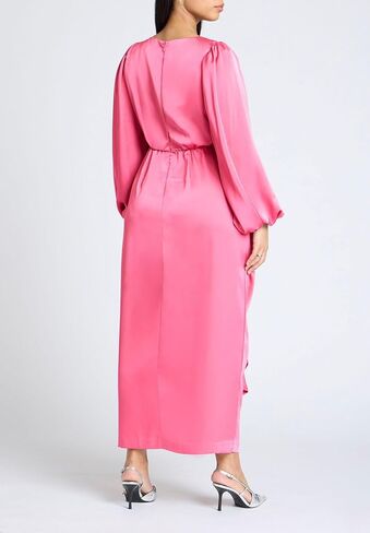 ELOQUII Women's Plus Size Satin Sleeve Pleated Dress in Saudi Arabia