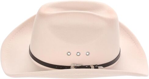Vintage Western Cowboy hat, Felt hat with Ventilation Holes and Buckle Strap Design, Shiny Unisex Rodeo Fedora hat in Saudi Arabia