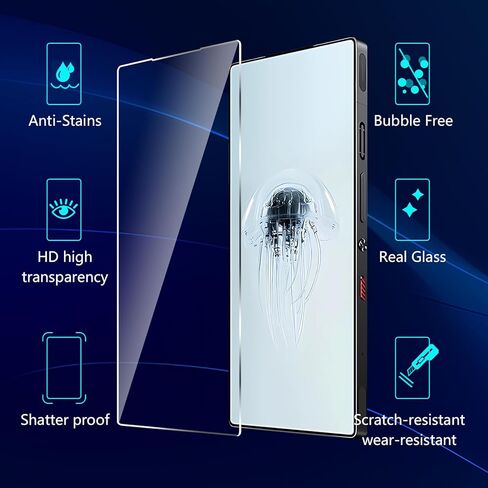 (3 Pack) for ZTE Nubia Red Magic 9 Pro/9s Pro/9 Pro Plus Screen Protector,Tempered Glass flim,9H Hardness,Anti-Scratch, Case Friendly, Bubble Free,HD Clear in Kuwait