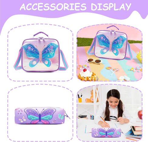 Mermaid Rolling Backpack for Girls Rolling Backpack 8-12 Kids Trolley Schoolbag with Wheels for Elementary Roller Backpacks for Girls with Lunch Box in Kuwait