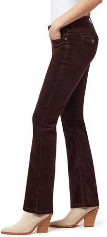 WallFlower Women's Feisty Curvy Low Rise Slim Flare Corduroy Juniors Pants in Kuwait