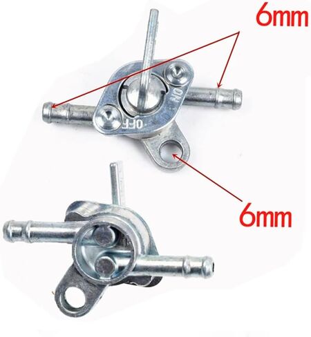 1 Pcs 6mm Motorcycle Fuel Tank Valve – Single Silver Zinc Alloy Switch for Precision Control in Saudi Arabia