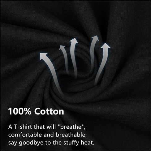 Mens T-Shirts Cotton, Loose Fit, 100% Cotton T Shirts for Men, Soft & Breathable in Saudi Arabia