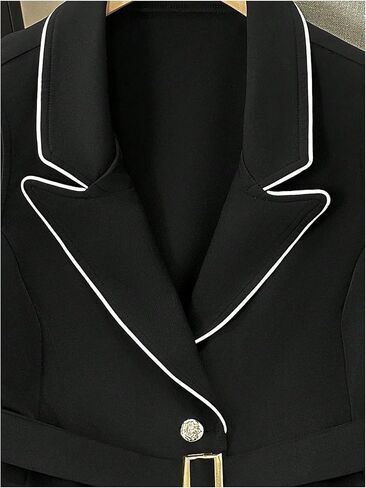 GORGLITTER Women's Plus Size Sleeveless Blazer Vest Lapel Collar Belt Waist Dressy Casual Suit Jacket in Saudi Arabia