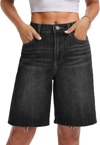 YUCOLEN Women's Jorts Baggy High Waisted Jean Shorts Ripped Denim Bermuda Shorts Y2K Shorts in Saudi Arabia