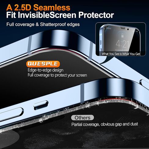 2 Pack for iPhone 16 Pro Max Privacy Tempered Glass Screen Protector 6.9 Inch, 9H Hardness, Auto Dust Removal, Scratch Resistant with Updated Easy Installation Tool in Kuwait