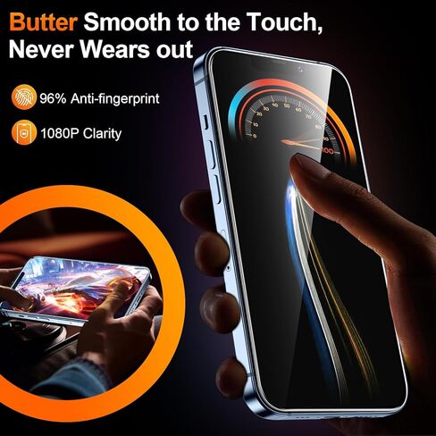 2 Pack for iPhone 16 Pro Max Privacy Tempered Glass Screen Protector 6.9 Inch, 9H Hardness, Auto Dust Removal, Scratch Resistant with Updated Easy Installation Tool in Kuwait