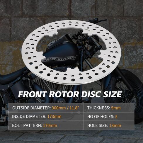 TOFR 11.8" Front Rear Brake Rotors Discs for Harley VRSC 10th Anniversary V Rod 2012 V-Rod 2006 VRSCD Night Rod 2006-2008 VRSCDX Night Rod Special (Cast Wheel) VRSCR Street Rod 2006-2007 in Saudi Arabia
