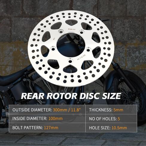 TOFR 11.8" Front Rear Brake Rotors Discs for Harley VRSC 10th Anniversary V Rod 2012 V-Rod 2006 VRSCD Night Rod 2006-2008 VRSCDX Night Rod Special (Cast Wheel) VRSCR Street Rod 2006-2007 in Saudi Arabia