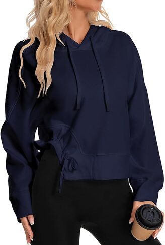 DITOK هوديس كبيرة الحجم للنساء والفتيات من القطن Y2K بلوفر بلوزات عصرية مريحة بقلنسوة للسفر في الخريف والشتاء in Kuwait