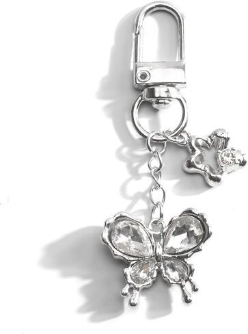 Butterfly Keychain,Y2K Crystal Keychain for Women Friends Birthday Christmas,Gothic Bag Charm for Keys Purse Handbag in Saudi Arabia