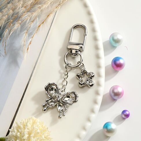 Butterfly Keychain,Y2K Crystal Keychain for Women Friends Birthday Christmas,Gothic Bag Charm for Keys Purse Handbag in Saudi Arabia
