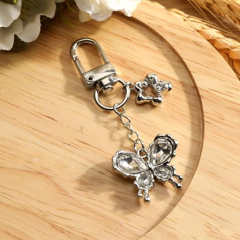 Butterfly Keychain,Y2K Crystal Keychain for Women Friends Birthday Christmas,Gothic Bag Charm for Keys Purse Handbag in Saudi Arabia