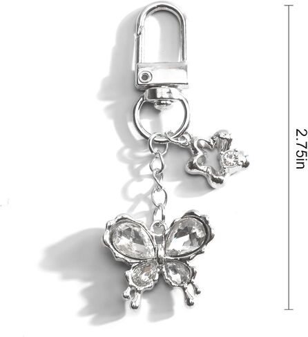 Butterfly Keychain,Y2K Crystal Keychain for Women Friends Birthday Christmas,Gothic Bag Charm for Keys Purse Handbag in Saudi Arabia