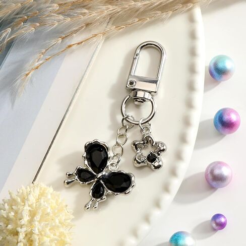 Butterfly Keychain,Y2K Crystal Keychain for Women Friends Birthday Christmas,Gothic Bag Charm for Keys Purse Handbag in Saudi Arabia