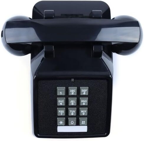 هاتف أرضي للمنزل ريترو مضخم خط واحد سلكي هاتف مكتبي مع قارع الأجراس عالي الصوت للغاية هاتف أرضي منزلي هواتف قديمة الطراز لكبار السن (أحمر)، أسود in Kuwait