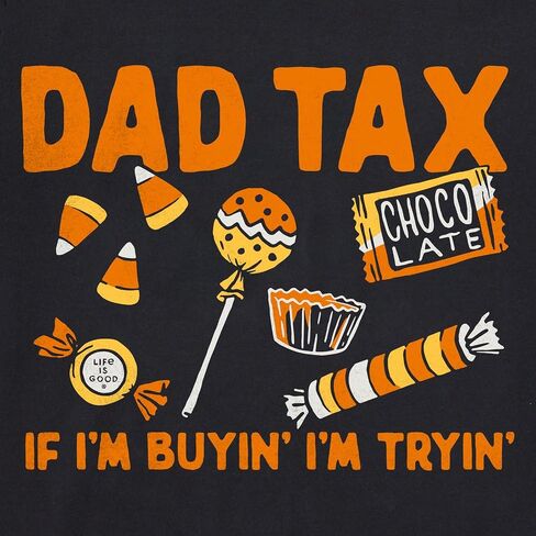 الحياة جيدة. تي شيرت رجالي بأكمام قصيرة من Dad Tax Halloween Crusher، باللون الأسود الباهت in Saudi Arabia
