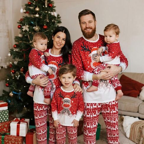Family Christmas Pajamas Matching Sets Xmas Pajamas for Womens Mens Couples Holiday Sleepwear Sets Long Sleeves Pants in Saudi Arabia