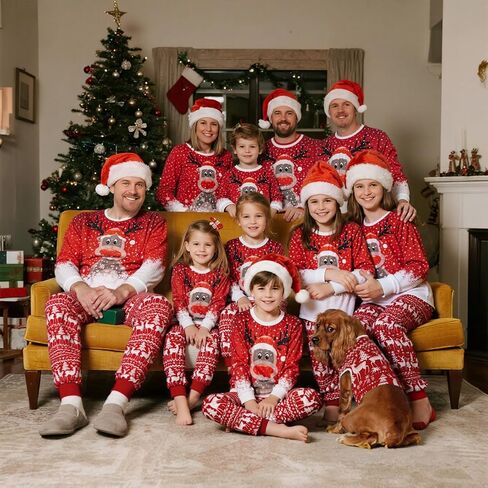 Family Christmas Pajamas Matching Sets Xmas Pajamas for Womens Mens Couples Holiday Sleepwear Sets Long Sleeves Pants in Saudi Arabia