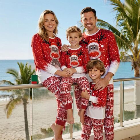 Family Christmas Pajamas Matching Sets Xmas Pajamas for Womens Mens Couples Holiday Sleepwear Sets Long Sleeves Pants in Saudi Arabia