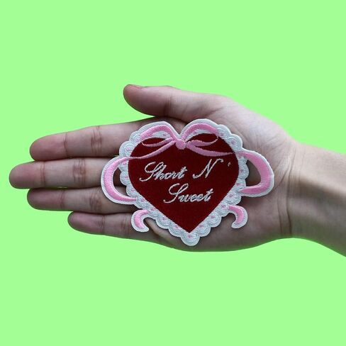 Cutesy Heart With Bow Patch Sweet Coquette Love Embroidered Iron On in Saudi Arabia