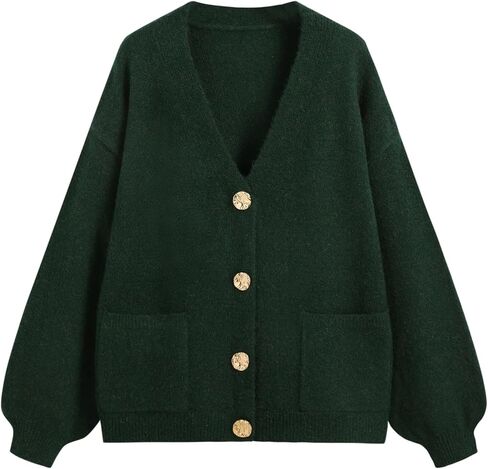 CIDER Oversized Cardigan Women V Neck Button Down Knit Sweater Oversized Wool-Blend Metal Button Cardigan in Saudi Arabia