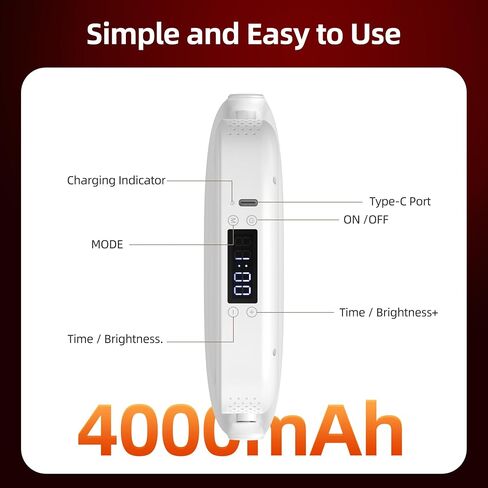 Red Light Therapy, Near Infrared 660nm 850nm Portable Red Light Therapy for Face and Body 4000mAh Battery Include Rotate 360 Degrees 12LEDS Dual Chip Device at Home Sport Yoga in Saudi Arabia