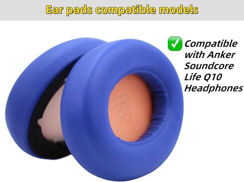 Replacement Ear Pads Compatible with Anker Soundcore Life Q10 Headphones, Protein Leather and Memory Foam, (Black + red) in Kuwait