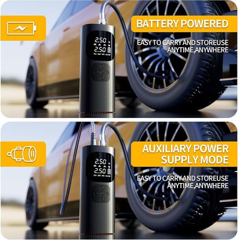 Tire Inflator Portable Air Compressor - 150 PSI Tire Inflator with Dual Power, 5 Preset Modes for Car/Mrcycle/Bicycle/Balls in Saudi Arabia