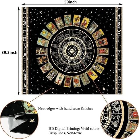 Tarot Tapestry - Wall Hanging Tarot Card Tapestry for Teen Girl's Bedroom Witch Constellation Theme in Saudi Arabia