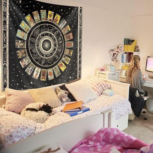 Tarot Tapestry - Wall Hanging Tarot Card Tapestry for Teen Girl's Bedroom Witch Constellation Theme in Saudi Arabia