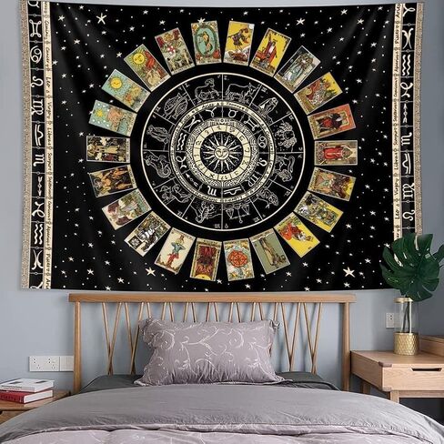 Tarot Tapestry - Wall Hanging Tarot Card Tapestry for Teen Girl's Bedroom Witch Constellation Theme in Saudi Arabia