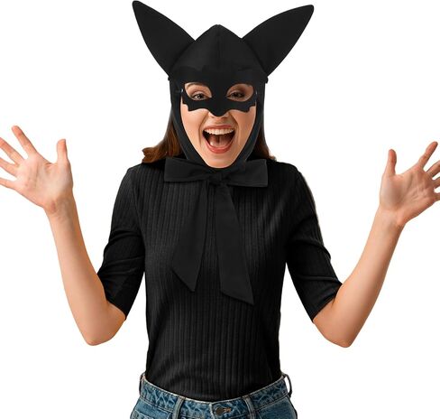 Halloween Bat Costume Accessories for Women Bat Ears Bonnet Black Eye Mask Collar for Adult Halloween Themed Cosplay Dress Costume Party in Saudi Arabia