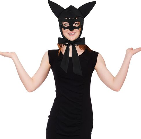Halloween Bat Costume Accessories for Women Bat Ears Bonnet Black Eye Mask Collar for Adult Halloween Themed Cosplay Dress Costume Party in Saudi Arabia