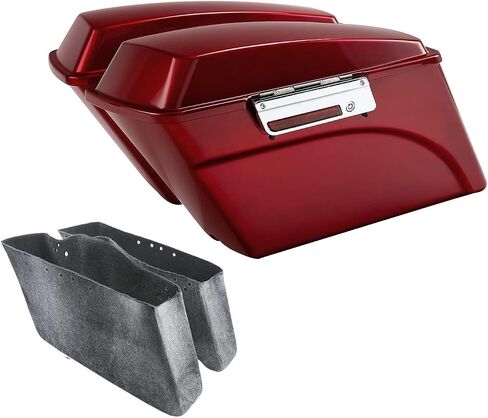 TCT-MOTORPARTS حقيبة سرج ممتدة باللون الأسود غير مطلي مقاس 5 بوصات تناسب Harley Touring Road King Street Electra Glide 1993-2013 Softail Heritage 84-17 in Saudi Arabia