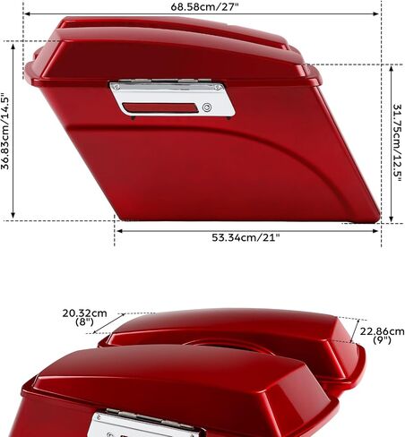 TCT-MOTORPARTS حقيبة سرج ممتدة باللون الأسود غير مطلي مقاس 5 بوصات تناسب Harley Touring Road King Street Electra Glide 1993-2013 Softail Heritage 84-17 in Saudi Arabia