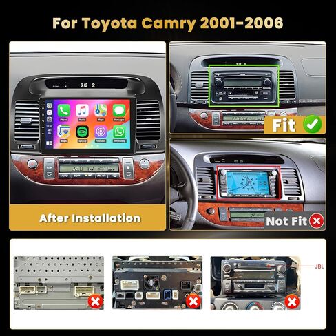 لتويوتا كامري 2000-2006 أندرويد 13 ستيريو سيارة، 8 كور 4 جيجابايت + 64 جيجابايت 9 بوصة شاشة لمس لاسلكية أبل كاربلاي أندرويد راديو السيارة التلقائي يدعم نظام تحديد المواقع والملاحة واي فاي BT USB FM EQ in Kuwait